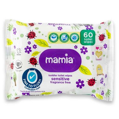 Mamia Toddler Toilet Wipes 60 Pack